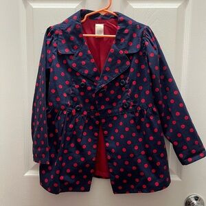 Gymboree Navy and Red Polka Dot coat